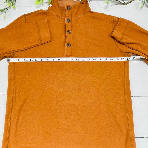 Men's Banana Republic Burnt Orange Quarter Button/Zip Sweater Size M - Picture 3 of 8